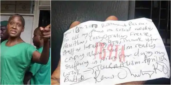 Controversial Kemi Olunloyo Writes From Prison (Photo)